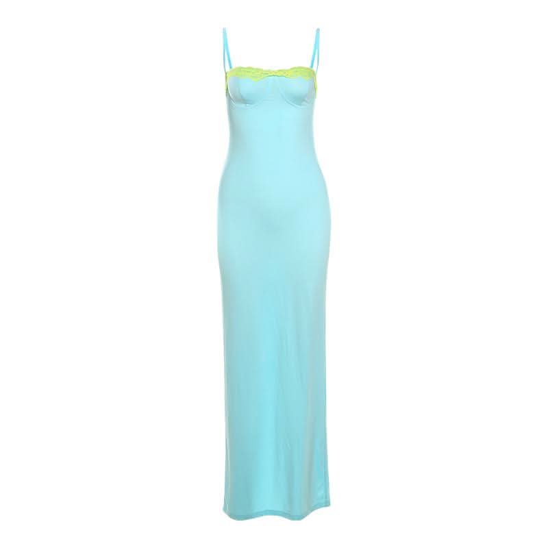 Lace hem backless cami maxi dress  | Festival Outfits Women