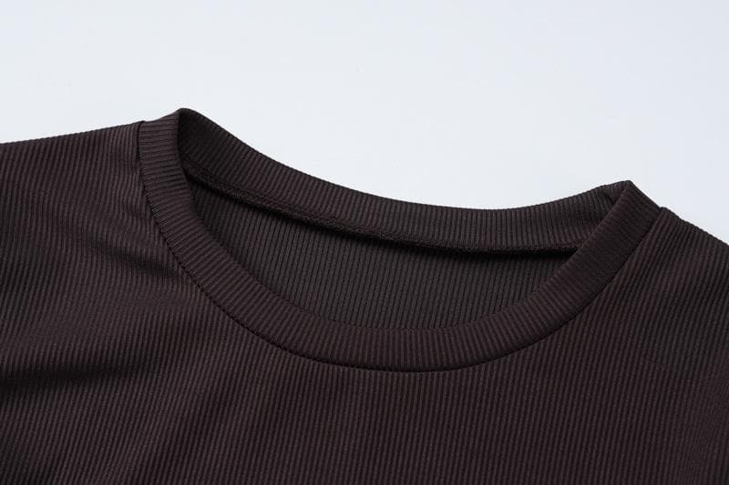 Riga mai gajeren hannu mai zagaye da maxi mai ɗaure da maƙalli mai ƙarfi | Kayan Biki na Mata