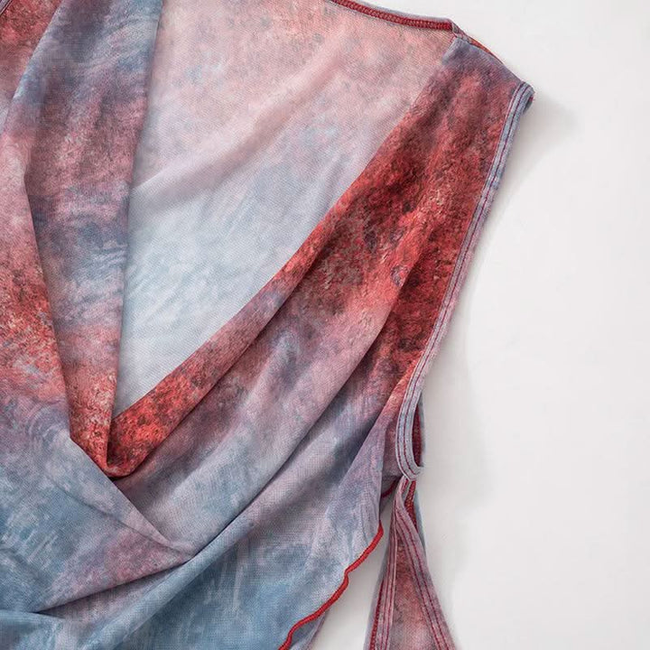 Cowl neck off shoulder ruffle top  | Festival Outfits Women