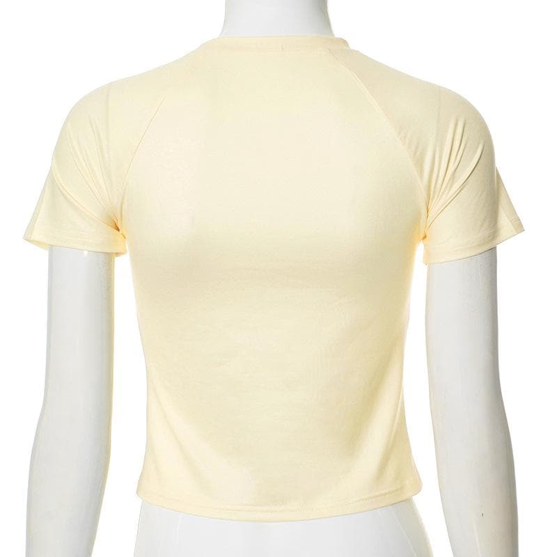 Short sleeve crew neck mice print top  | Festival Outfits Women-final-sale