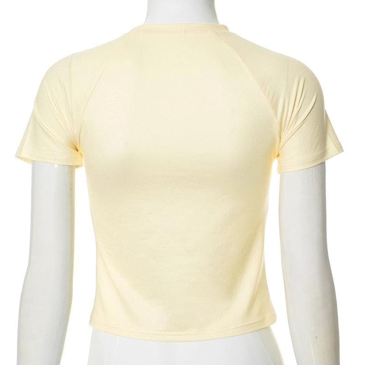 Short sleeve crew neck mice print top  | Festival Outfits Women-final-sale