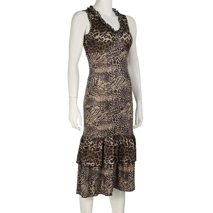 Rigar midi mai kama da ta damisa mai kama da ta damisa | Kayan Biki na Mata