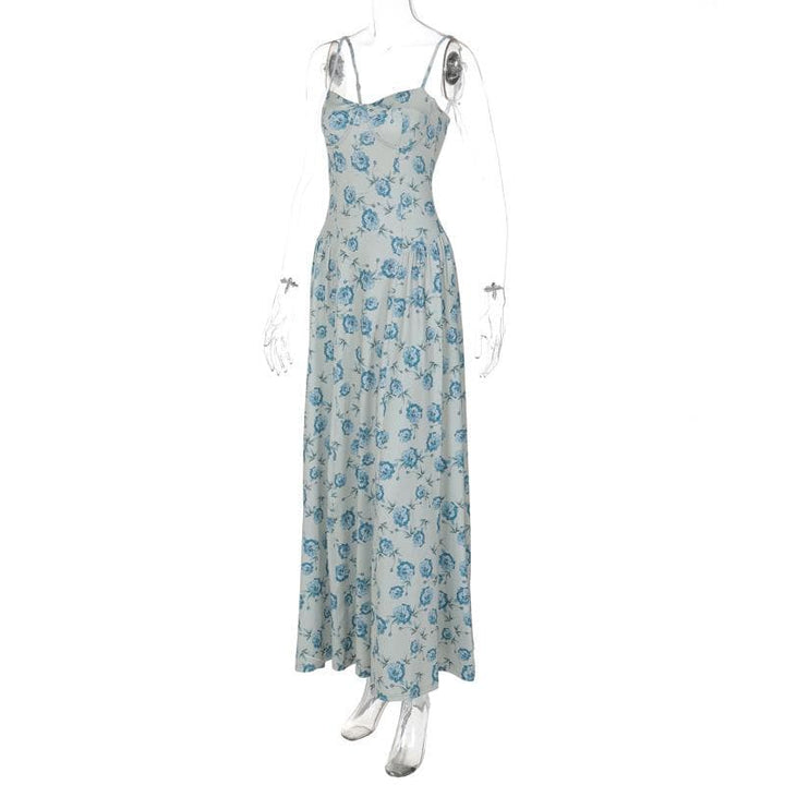Sweetheart neck flower print cami maxi dress  | Festival Outfits Women