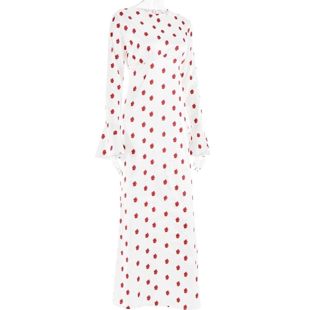 Riga mai dogon hannu mai siffar zip-up na fure | Kayan Biki na Mata