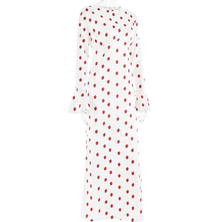 Riga mai dogon hannu mai siffar zip-up na fure | Kayan Biki na Mata