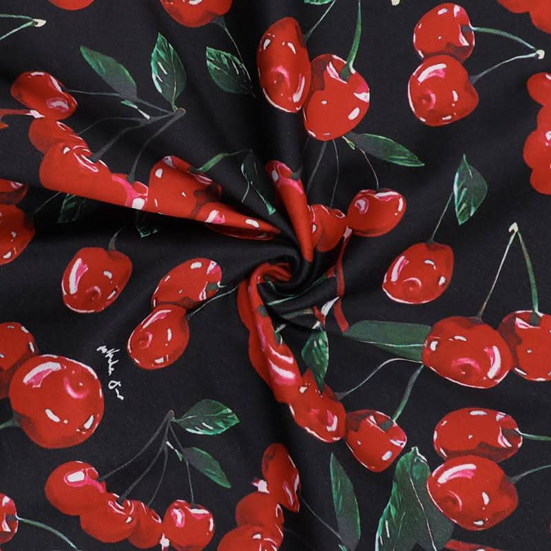 V neck cherry print backless mini dress  | Festival Outfits Women