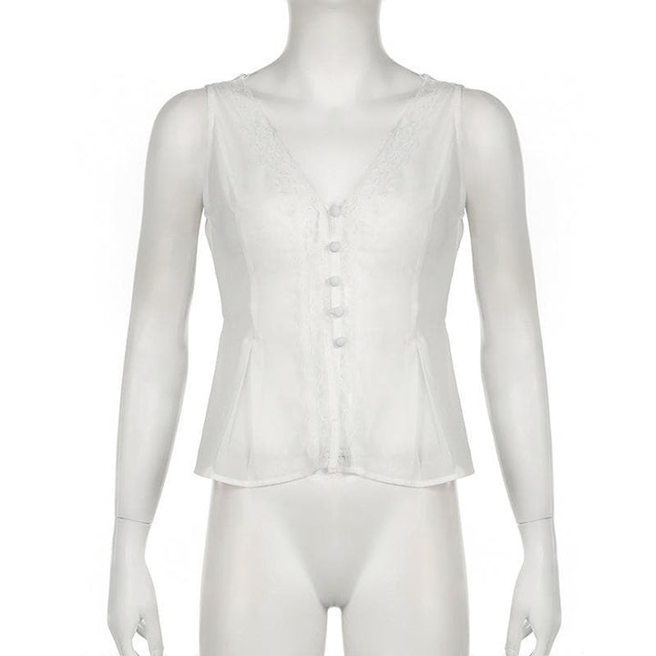 Maɓallin wuyan V mai lace mai ƙarfi | Kayan Biki na Mata