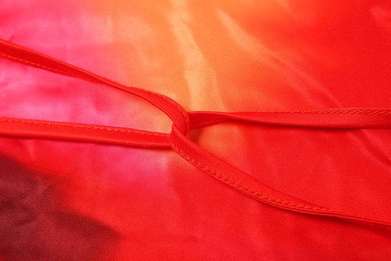 U neck halter tie dye ruched backless mini dress  | Festival Outfits Women