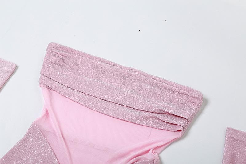 Gloves flower applique mesh patchwork ruched tube mini dress-final-sale  | Festival Outfits Women