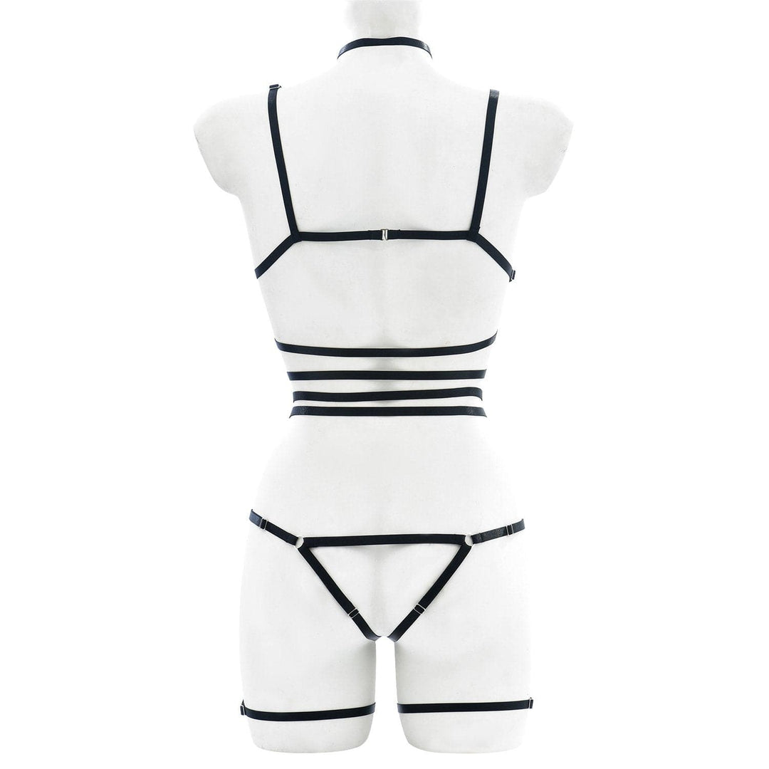 Halter solid o ring hollow out harness  | Festival Outfits Women