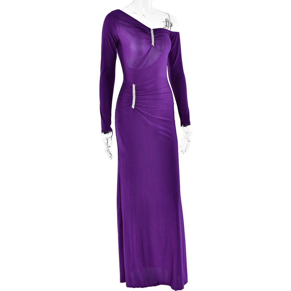 Irregular Long sleeve ruched backless slit maxi dress  | Festival Outfits Women