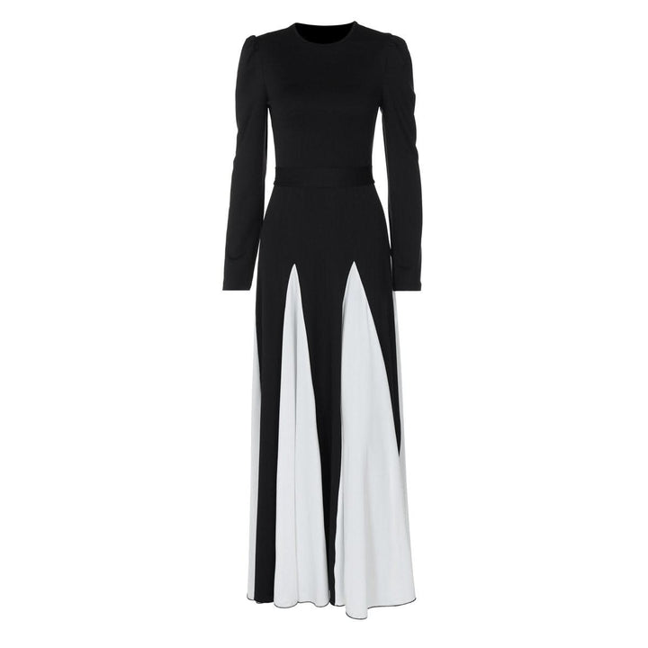 Long sleeve contrast self tie maxi dress  | Festival Outfits Women
