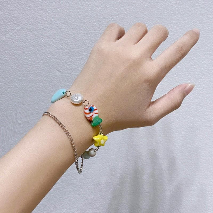 Multicolor star metal chain bracelet  | Festival Outfits Women