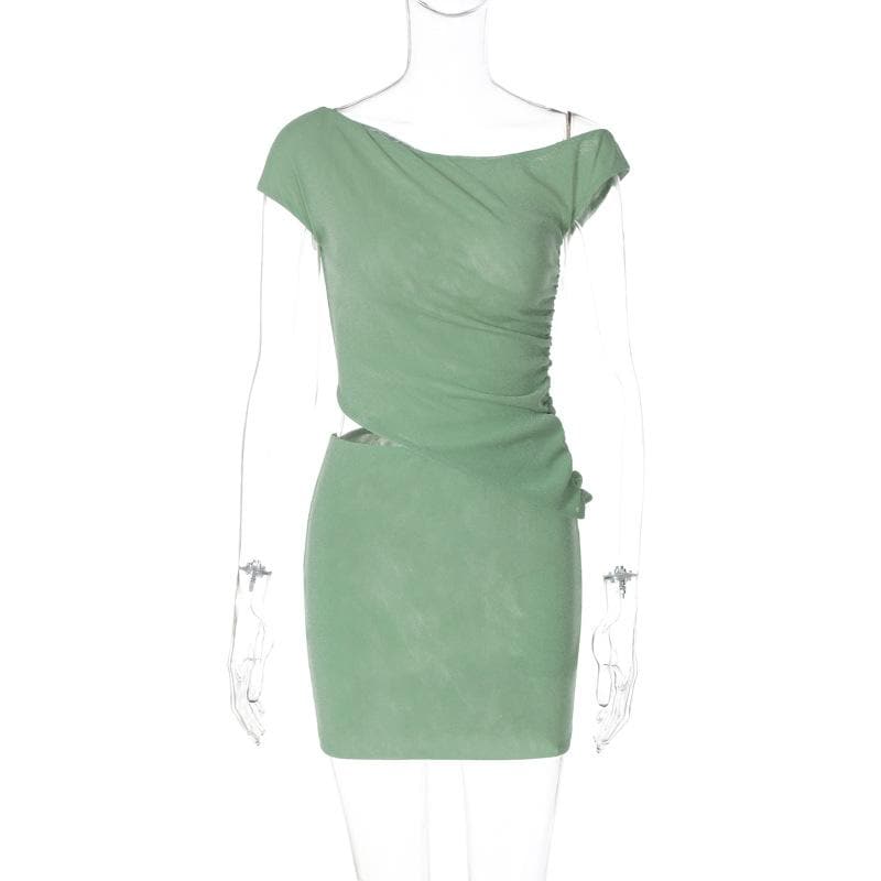 Off shoulder ruched mini skirt set  | Festival Outfits Women