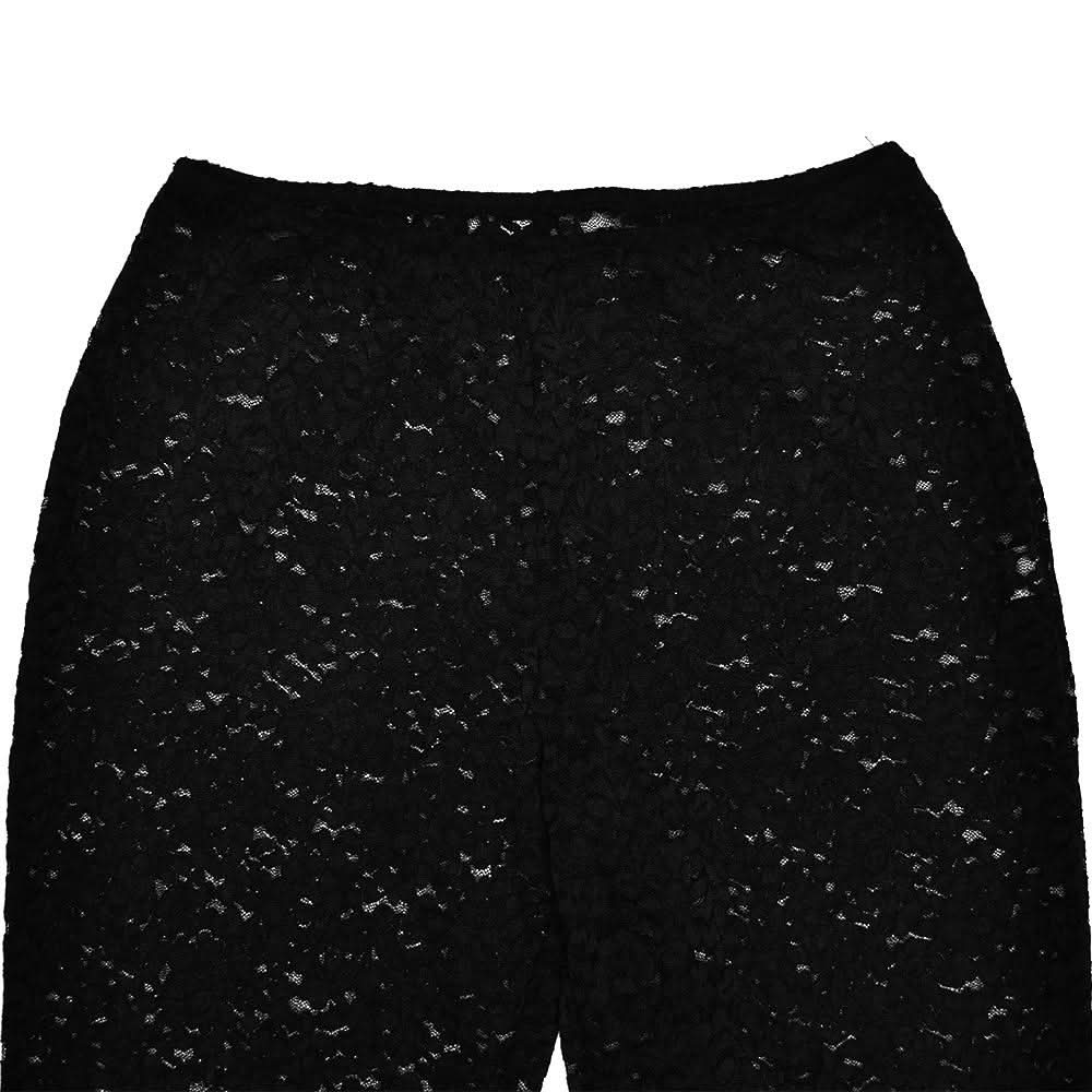 Crewneck lace sleeveless solid medium rise pant set  | Festival Outfits Women
