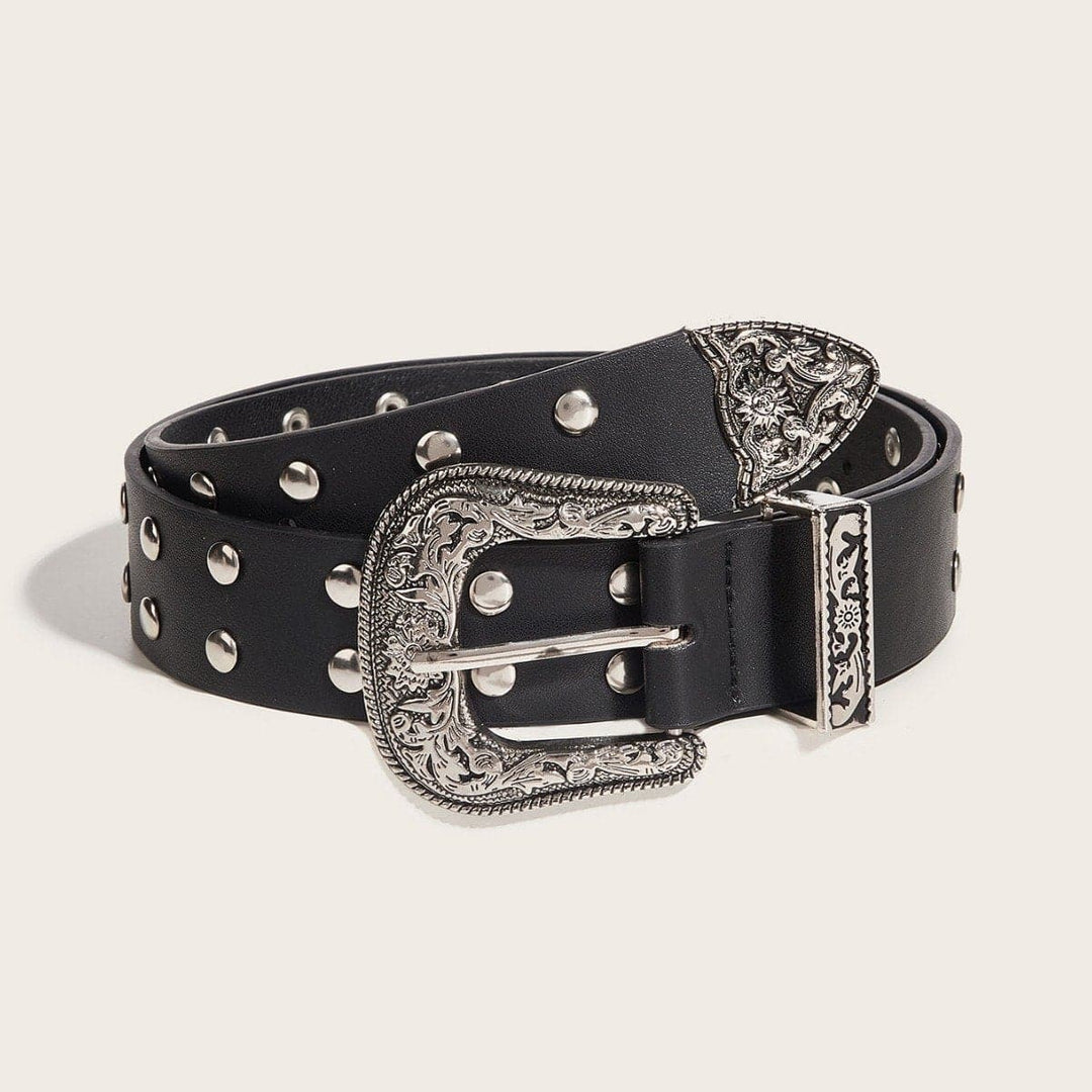 PU leather rivet buckle belt  | Festival Outfits Women