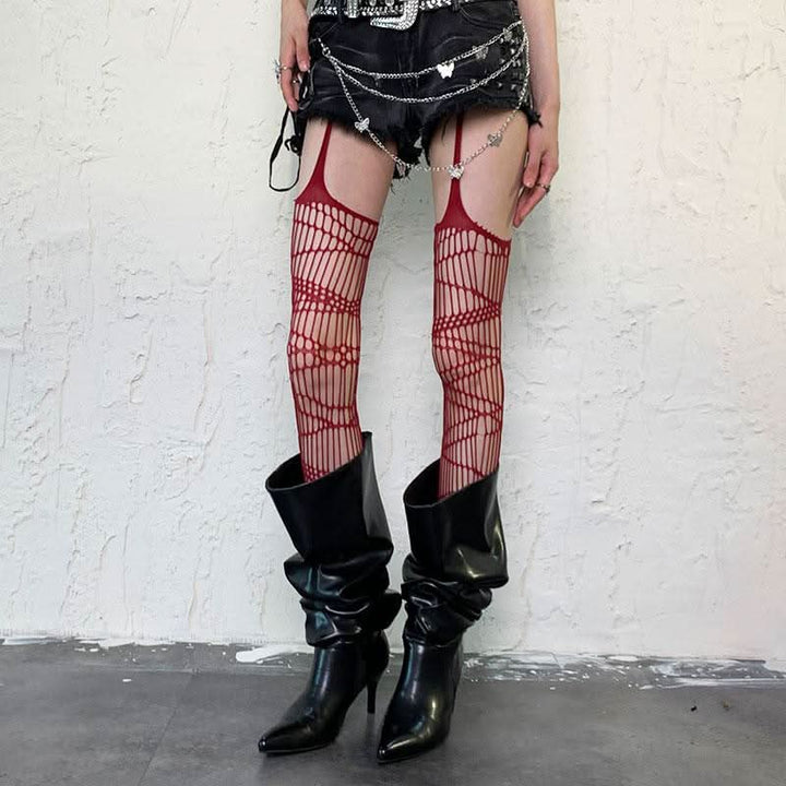Suspender hollow out fishnet tights  | Festival Outfits Women