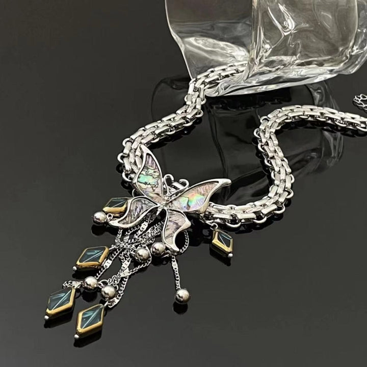 Butterfly diamond pattern pendant necklace  | Festival Outfits Women