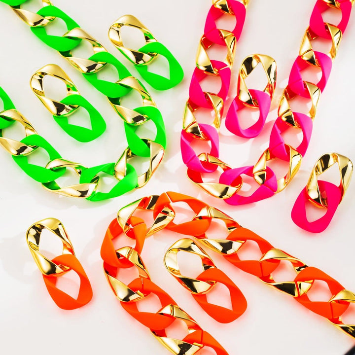 Patchwork contrast metal chain necklace  | Festival Outfits Women