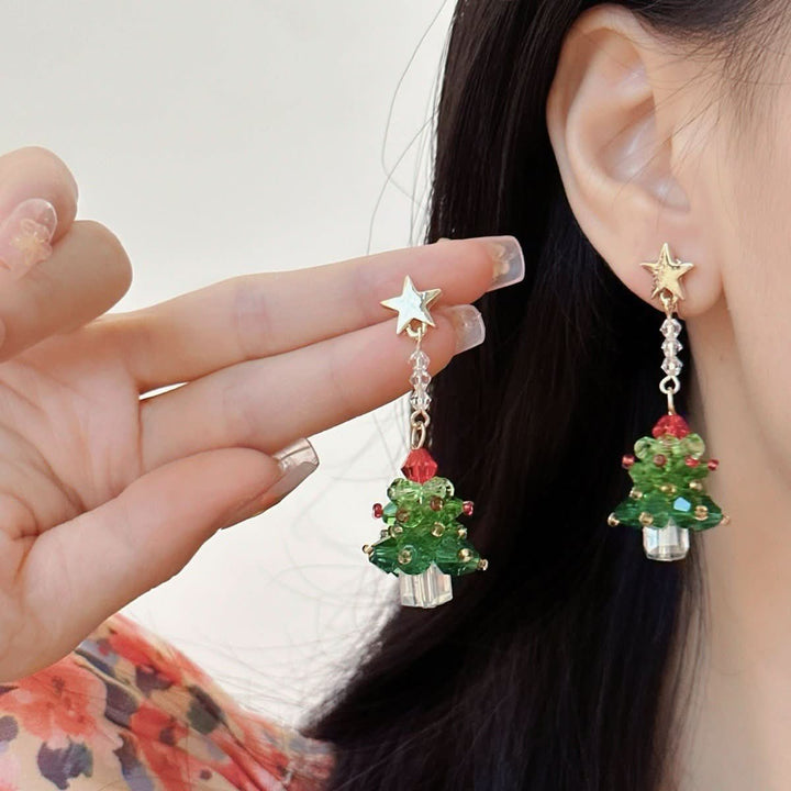 Bowknot pendant christmas tree decor drop earrings  | Festival Outfits Women