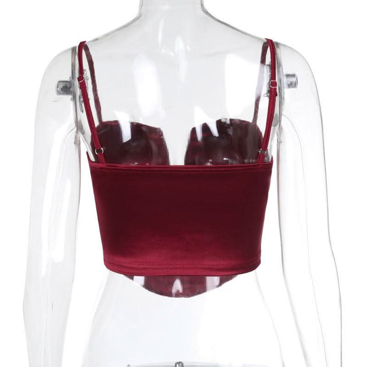 Satin v neck backless solid cami top  | Festival Outfits Women