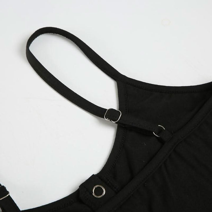 Leopard print u neck glitter button cami bodysuit  | Festival Outfits Women-final-sale