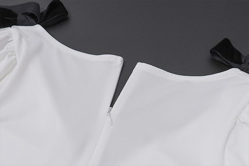 Riga mai gajeren hannu mai siffar bowknot v neck maxi | Kayan Biki na Mata