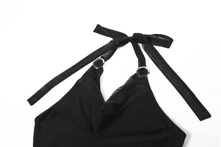 Halter cowl neck flower applique ruffle maxi dress  | Festival Outfits Women