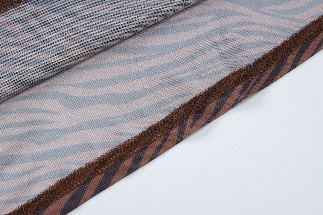 Tiger print sheer mesh cami maxi dress  | Festival Outfits Women