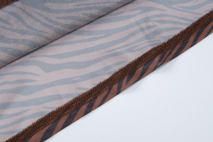 Tiger print sheer mesh cami maxi dress  | Festival Outfits Women