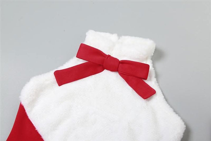 Bowknot contrast halter fluffy gloves backless mini dress-final-sale  | Festival Outfits Women