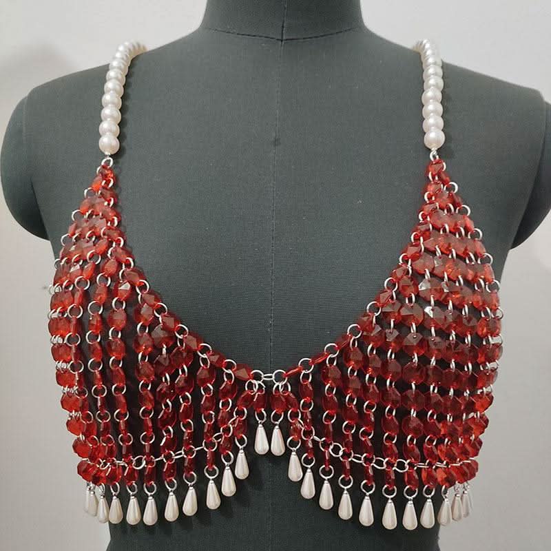 Crystal v neck tassels hollow out cami cut out top  | Festival Outfits Women
