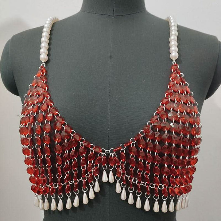 Crystal v neck tassels hollow out cami cut out top  | Festival Outfits Women