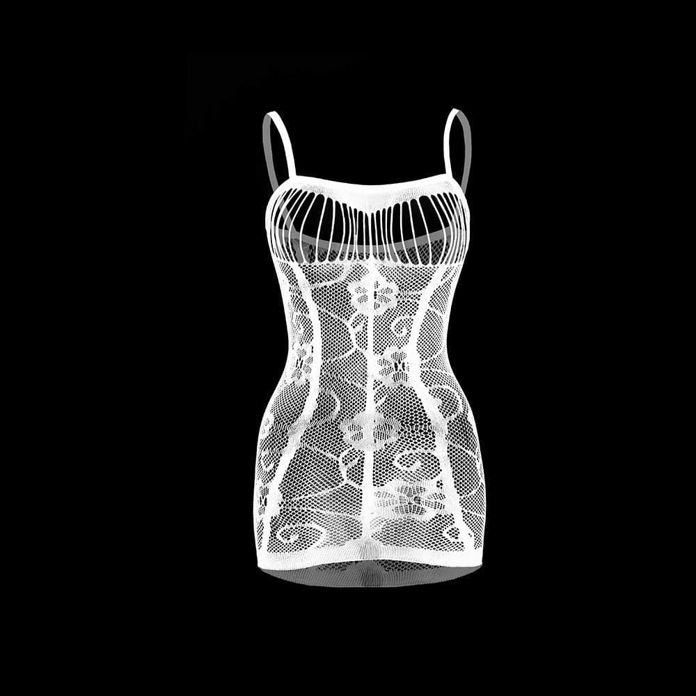 Lace hollow out solid cami cut out mini dress  | Festival Outfits Women