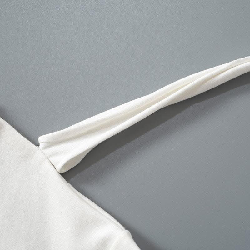 Long sleeve contrast abstract print slit midi dress-final-sale  | Festival Outfits Women