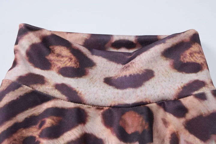Leopard print long sleeve high neck mini dress-final-sale  | Festival Outfits Women  | Leopard Print Mini Dress