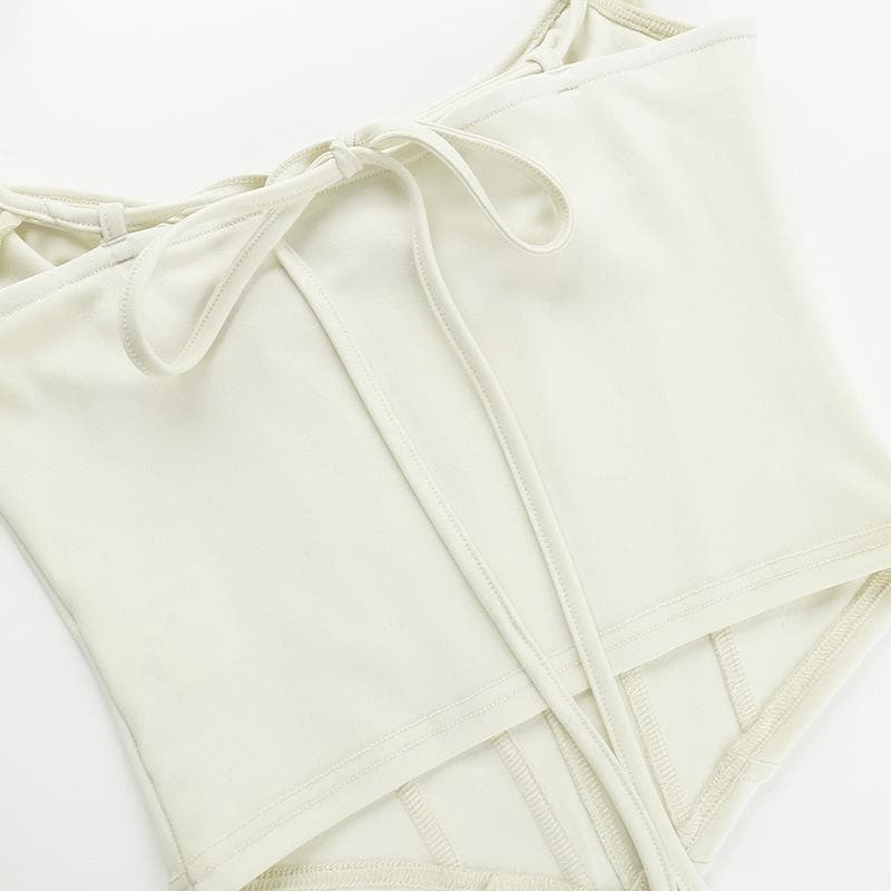 Ruffle corset patchwork stitch cami top  | Festival Outfits Women