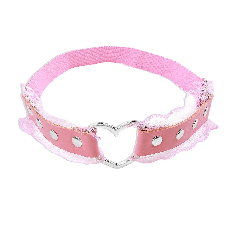 Heart decor PU leather lace hem thigh chain  | Festival Outfits Women