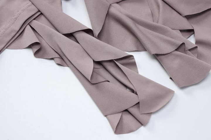 Ruffle backless sleeveless solid tube mini dress  | Festival Outfits Women