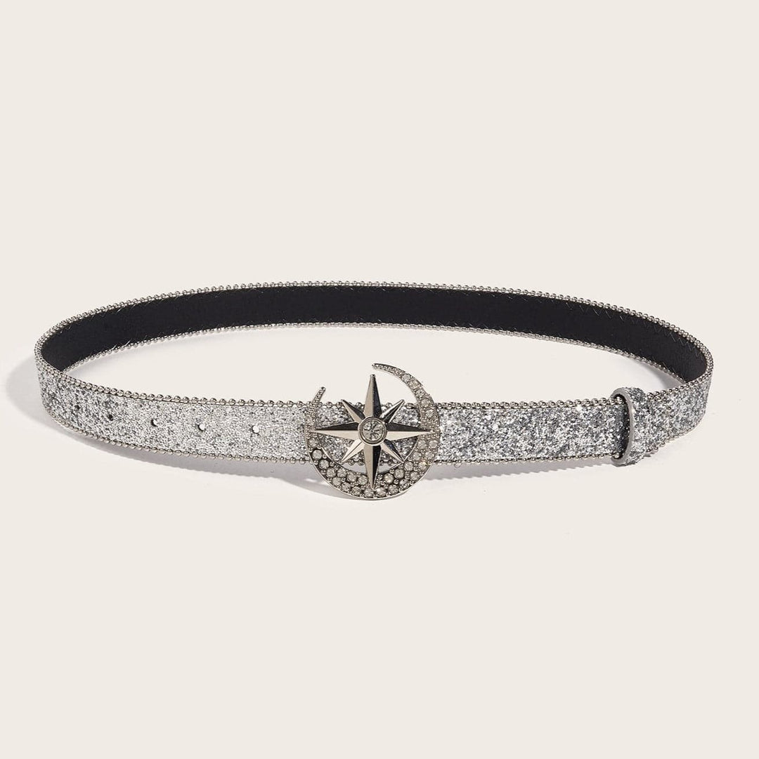 Moon star glitter beaded adjustable belt  | Festival Outfits Women