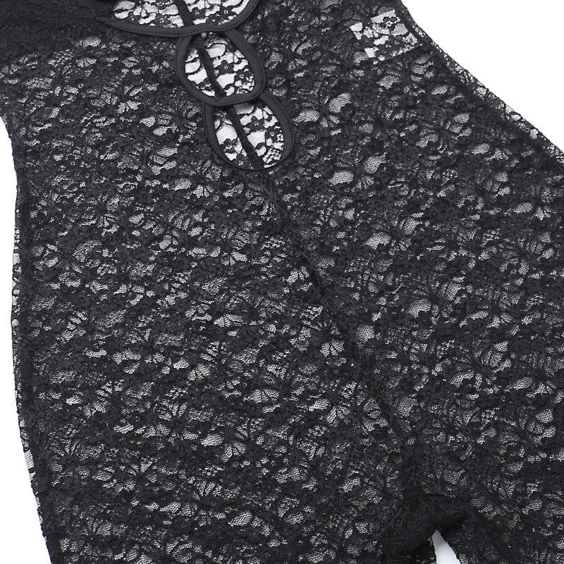 Kayan ado na mata masu kyau da na roba | V neck hollow out solid lace cami jumpsuit | Kayan ado na bikin mata