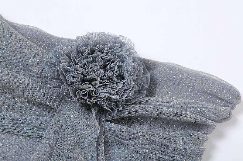 Doguwar riga mai ƙyalli daga kafada mai launin ruwan kasa | Kayan Biki na Mata