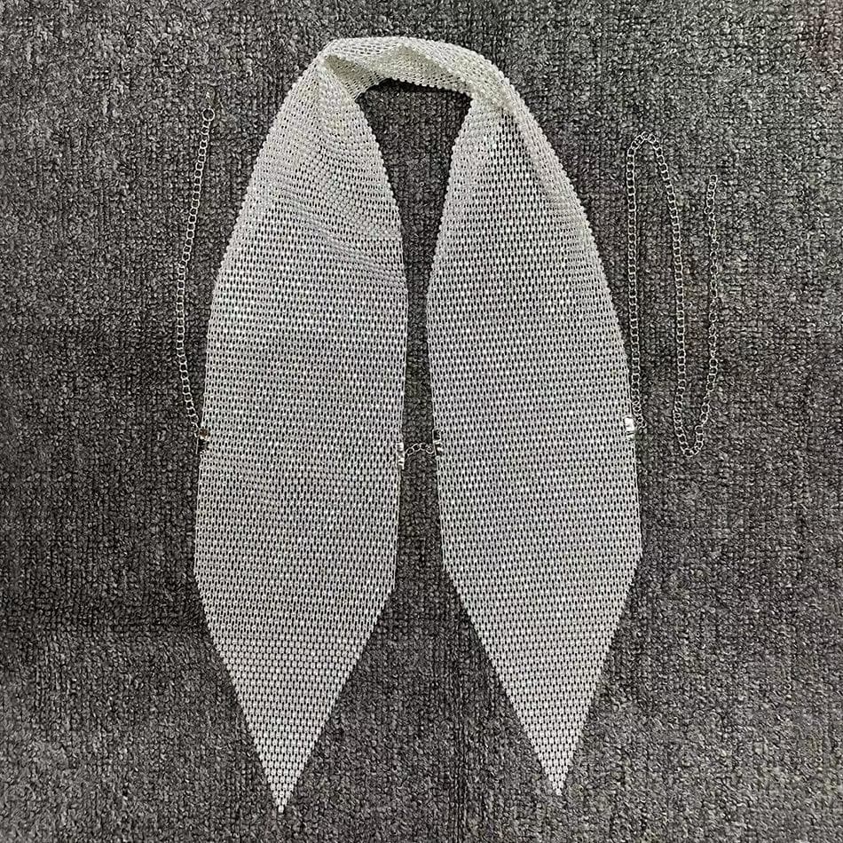 Halter fishnet beaded see through metal chain top  | Festival Outfits Women-final-sale