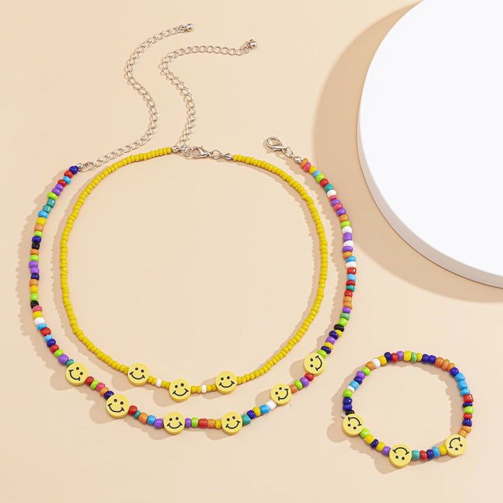 Multicolor beaded 3 pcs necklace  | Festival Outfits Women