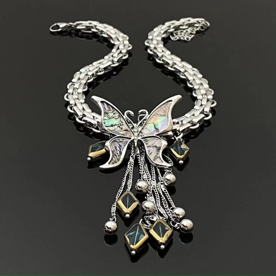 Butterfly diamond pattern pendant necklace  | Festival Outfits Women