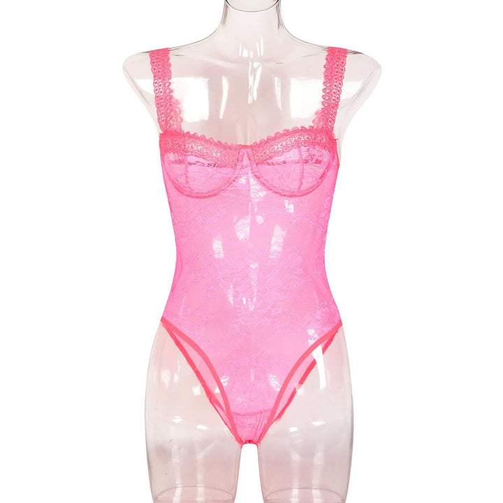 Sheer lace see through backless cami bodysuit  | Festival Outfits Women