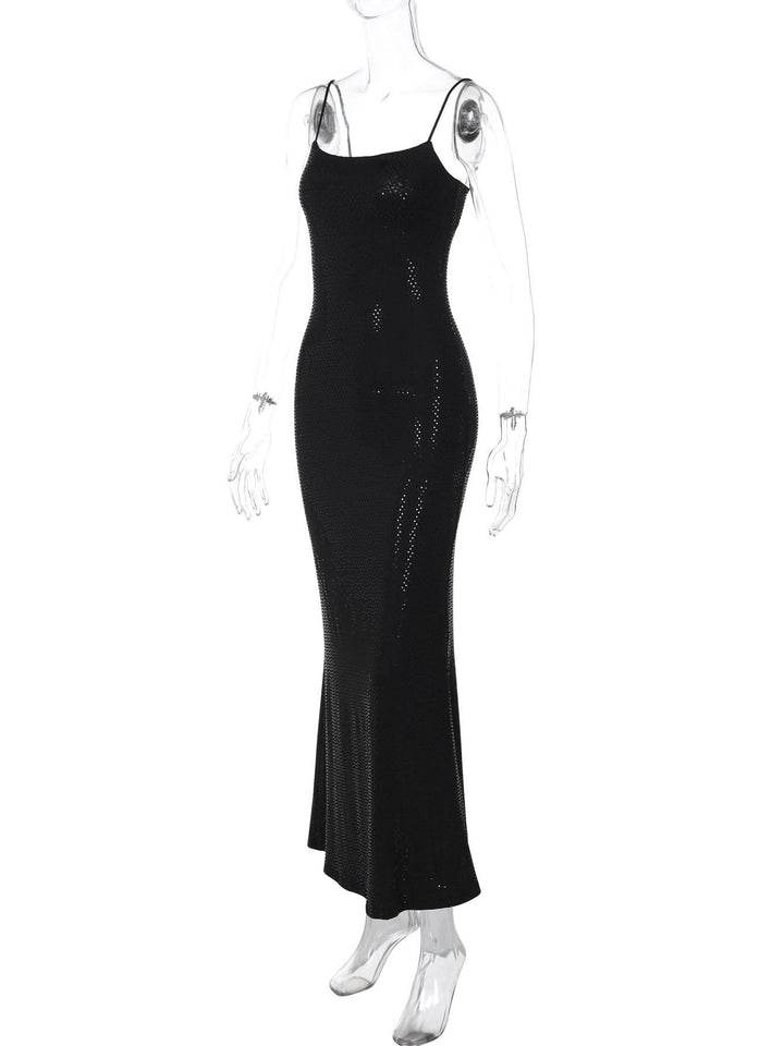 U neck polka dot cami maxi dress  | Festival Outfits Women