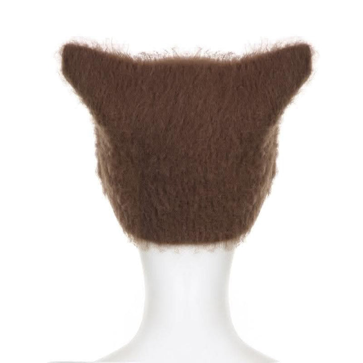 Contrast star pattern fluffy cap-final-sale