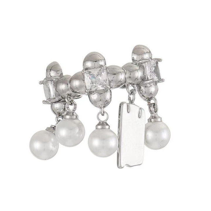 Zoben lu'u-lu'u mai daidaitawa da azurfa | Kayan Biki na Mata