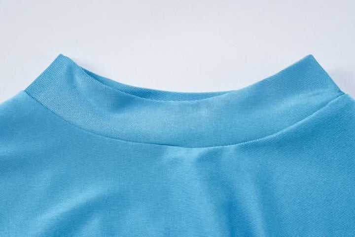 Short sleeve high neck slit solid maxi dress-final-sale  | Festival Outfits Women
